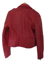 Vorschaubild 2 von Woman Damen Lederjacke Bikerjacke Rot Größe L 40 Premium
