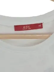 Vorschaubild 3 von EDC Damen T-Shirt I Love Santa Gr. 34/XS Weiß Weihnachtlich Kurzarm