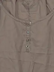 Vorschaubild 2 von Damen Bluse Gr. XS Braun Baumwolle Kurzarm Casual