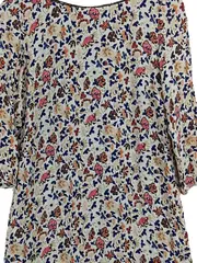 Vorschaubild 3 von Damen Sommerkleid Gr. 34/XS Blumenmuster Mehrfarbig Casual Midikleid