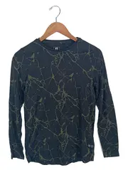 Vorschaubild 1 von Kinder Langarmshirt Schwarz Marmormuster Gr. 170-176 Baumwolle Modern