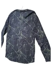 Vorschaubild 2 von Kinder Langarmshirt Schwarz Marmormuster Gr. 170-176 Baumwolle Modern