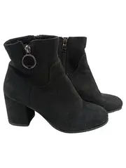 Vorschaubild 1 von Damen Stiefeletten Ankle Boots Schwarz Gr. 36 Blockabsatz