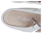 Vorschaubild 3 von Sandaletten Damen Weiß Leder Elegant Gr. 42 Schnallen Absatz 8cm