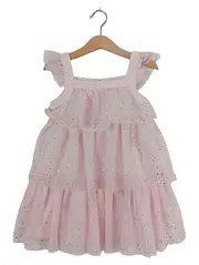 Vorschaubild 1 von Mädchen Tüllkleid Gr. 104 Rosa Sterne Glitzer Festlich