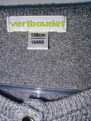 Vorschaubild 4 von Strickjacke Mädchen Grau Gr. 140 Melierter Rippstrick Langarm