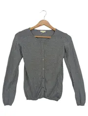 Vorschaubild 1 von Strickjacke Mädchen Grau Gr. 140 Melierter Rippstrick Langarm