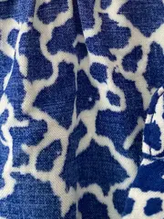 Vorschaubild 4 von Damen Bluse V-Ausschnitt Kurzarm Blau Grafisch Gr. XS Casual