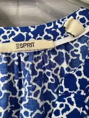 Vorschaubild 3 von Damen Bluse V-Ausschnitt Kurzarm Blau Grafisch Gr. XS Casual