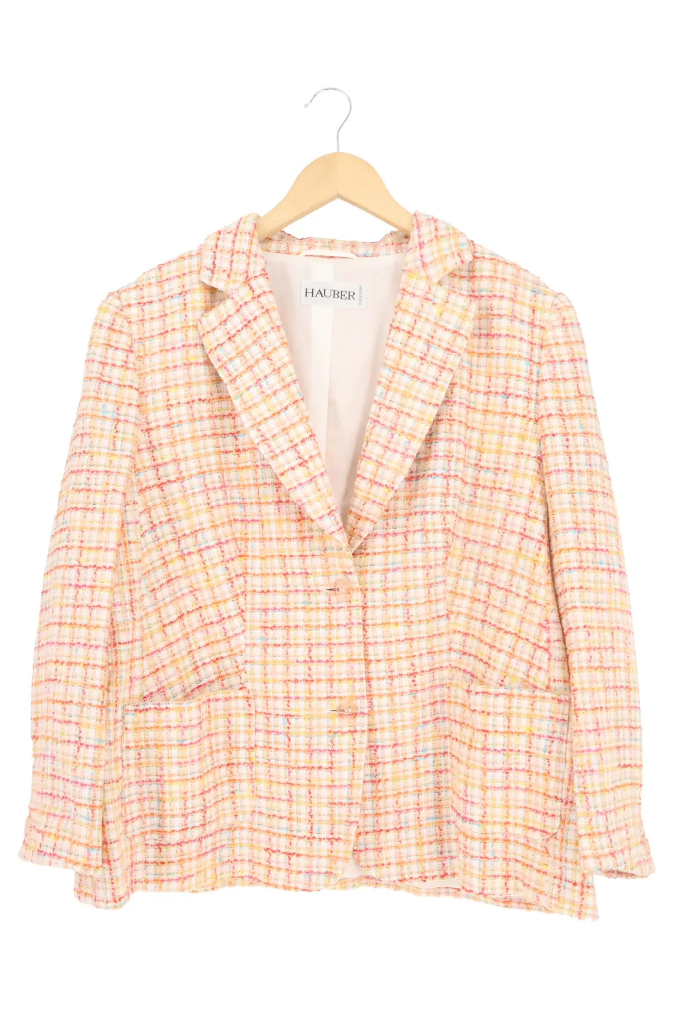 HAUBER Damen Blazer 42;XL Mehrfarbig Kariert Elegant Vintage Preppy