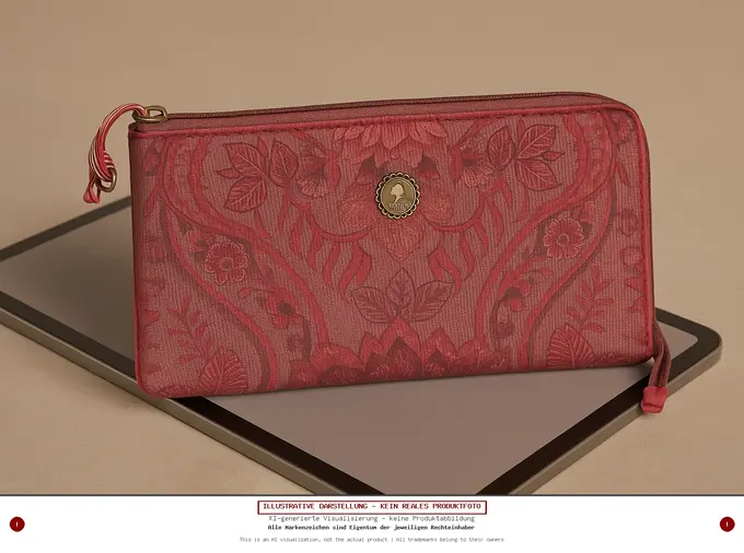 PIP STUDIO Kosmetiktasche Rot Elegant Florales Muster Damen 21x12 cm