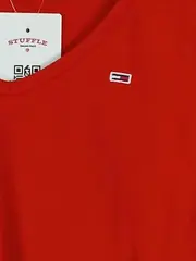 Vorschaubild 2 von Tommy Jeans Damen Langarmshirt Cropped Gr. 38/M Rot Rippstrick