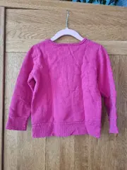 Vorschaubild 3 von Mädchen Pullover Gr. 104 Pink Tiermotiv Hund Schleife Baumwolle