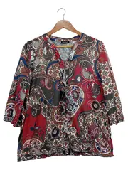 Vorschaubild 1 von Taifun Damen Bluse Gr. 44 Mehrfarbig Paisley Bohemian