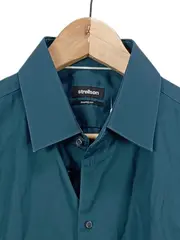 Vorschaubild 2 von Business Hemd Herren Langarm Petrol Uni Baumwolle Gr. 42 XL