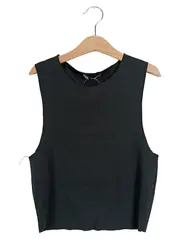 Vorschaubild 1 von Damen Top Ärmellos Schwarz Gr. 36/S Casual Rippstrick