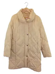 Vorschaubild 1 von Damen Steppjacke Gr. 38/M Beige Klassisch Elegant Blumenmuster