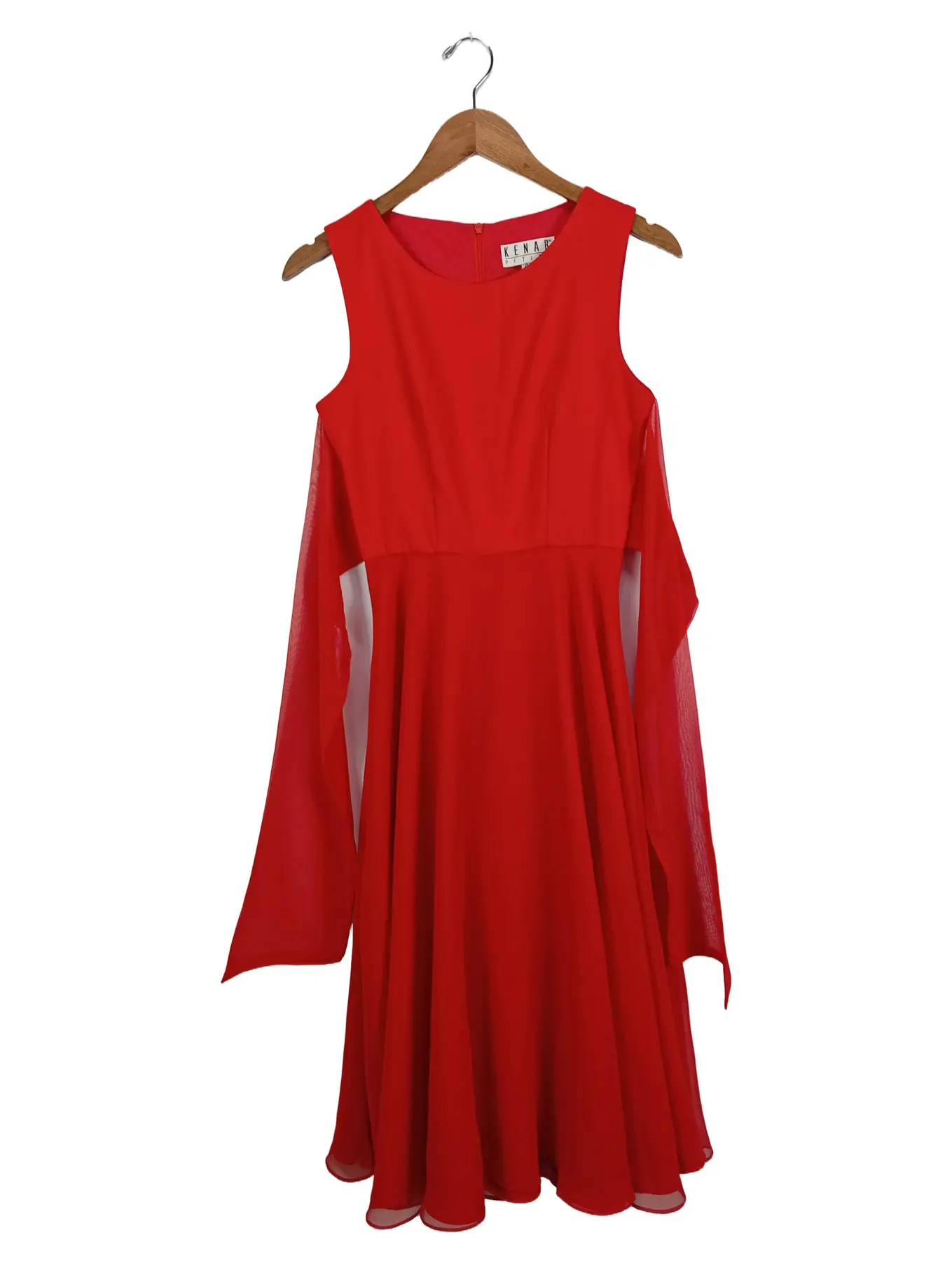 KENAR Damen Festliches Kleid Rot Gr. 40 Elegant Polyester Midikleid
