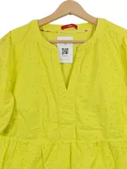 Vorschaubild 3 von Damen Sommerkleid Gr. 42 Gelb Feminin mit Lochmuster