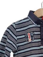 Vorschaubild 2 von Poloshirt Langarm Jungen Gr. 86 Blau Gestreift Patches Shirt