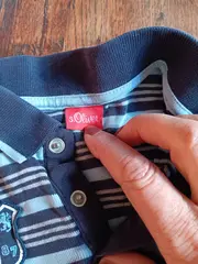 Vorschaubild 6 von Poloshirt Langarm Jungen Gr. 86 Blau Gestreift Patches Shirt