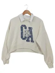 Vorschaubild 1 von Damen Sweatshirt Gr. 36/S Beige Casual Logo-Print