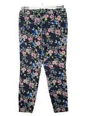 Vorschaubild 2 von Damen Stoffhose Blumenmuster Größe 40 Blau Floral Freizeit