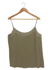 Vorschaubild 1 von Damen Trägertop Gr. 42 Grün Casual Falten Top