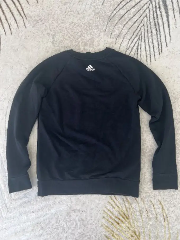ADIDAS Damen Sweatshirt Schwarz 36/S Logo-Print Sportlich