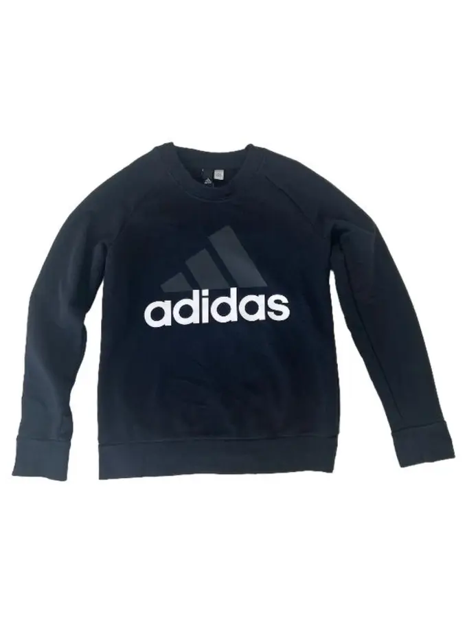 ADIDAS Damen Sweatshirt Schwarz 36/S Logo-Print Sportlich