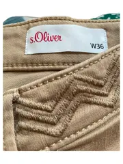 Vorschaubild 2 von Damen Jeans Straight Leg Beige W36 L24 Stickerei Reißverschluss