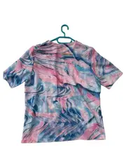 Vorschaubild 2 von Damen Shirt Kurzarm Reißverschluss Muster Mehrfarbig Gr. 46