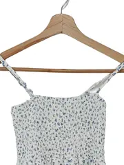 Vorschaubild 2 von FB Sister Sommerkleid Damen XXS Weiß Blumenmuster Viskose Trägerkleid