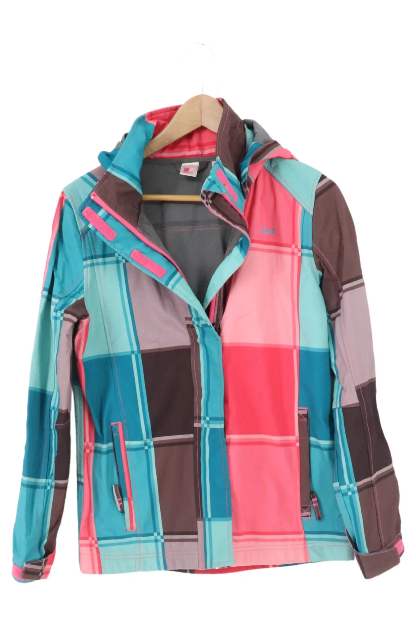 PROTEST Mädchen Regenjacke Gr. 176 Mehrfarbig Kariert Sportlich Outdoor Kapuze