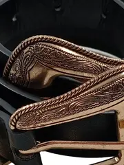 Vorschaubild 3 von Damen Leder Gürtel Schnalle Metallic Look Schwarz Gr. 80
