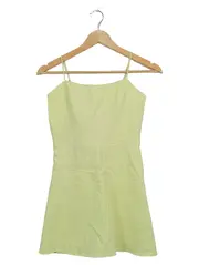 Vorschaubild 1 von Damen Sommerkleid Trägerkleid Gr. S Gelb Viskose Leinen