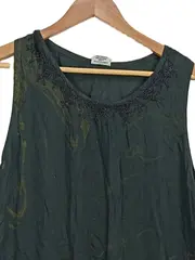 Vorschaubild 2 von Damen Sommerkleid Bohemian Tunika Grün Fransen One Size