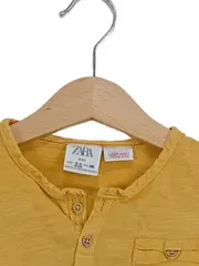 Vorschaubild 3 von Baby Langarmshirt Gr. 98 Gelb Henley Baumwolle Jungen