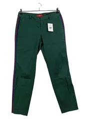 Vorschaubild 1 von Damen Stoffhose Gr. 38 Grün Casual mit Seitenstreifen