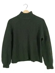 Vorschaubild 1 von Damen Pullover Rollkragen Rippstrick Grün Gr. 34/XS