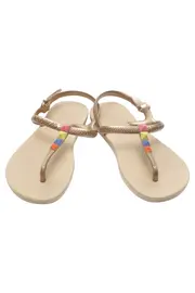 Vorschaubild 2 von Zehentrenner Damen Beige Luna Bunte Applikationen Gr. 38