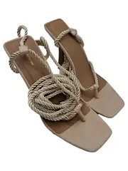 Vorschaubild 2 von Sandaletten Damen Gr. 37 Beige Seil-Design High Heels