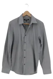 Vorschaubild 1 von Herren Freizeithemd Gr. 50/L Grau Gestreift Langarm Casual