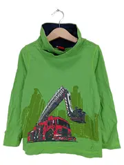 Vorschaubild 1 von Langarmshirt Kinder Gr. 116 Grün Fahrzeuge Rollkragen Baumwolle