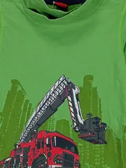 Vorschaubild 2 von Langarmshirt Kinder Gr. 116 Grün Fahrzeuge Rollkragen Baumwolle