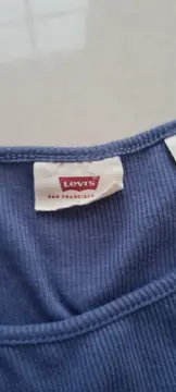 Vorschaubild 6 von Damen T-Shirt Blau Gr. S Rippstrick Basic Logo Kurzarm