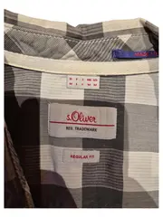 Vorschaubild 2 von Herren Freizeithemd Kurzarm Kariert Grau Weiß Gr. M Regular Fit