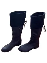 Vorschaubild 4 von Damen Stiefel Leder Schwarz Gr. 41 Wildleder Schaft