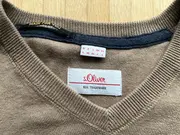 Vorschaubild 7 von Pullover Herren Gr. L Beige V-Ausschnitt Baumwolle Basic