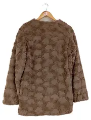 Vorschaubild 2 von Damen Fellmantel Gr. 36/S Braun Strukturmuster Kunstfell